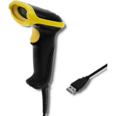 Qoltec 50860 Wired Laser Barcode Scanner 1D | USB