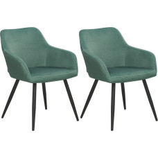 Beliani Zestaw 2 krzeseł do jadalni zielony CASMALIA