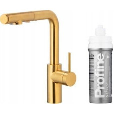 KFA Bateria kuchenna KFA DUERO PURE BASIC PULL-OUT BATERIA KUCHENNA Z FUNKCJĄ FILTRACJI WODY I WYCIĄGANĄ WYLEWKĄ + ZESTAW FILTRUJĄCY PROFINE SILVER S, BRUSHED GOLD