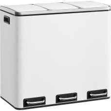 Songmics Kosz na śmieci Songmics Kosz Na Śmieci, Potrójny Kosz Kuchenny 3 X 18 L, 3-przedziałowy Kosz Na Śmieci Z Pedałem I Miękkimi Pokrywkami, Plastikowe Wiadr