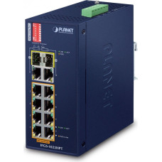Planet Przełącznik indukcyjny IFGS-1022HPT 8x 100Mb PoE +2 Giga/SFP