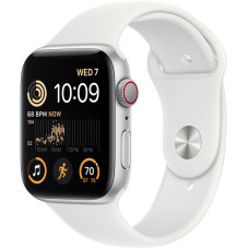 Apple Watch SE 2 GPS + Cellular 44mm Sport Band, silver/white (MNQ23EL/A)