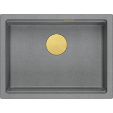 Graniteq Zlewozmywak GraniteQ LOGAN 100 GraniteQ zlewozmywak silver stone 59,5x45,1x21,5 cm 1-komorowy podwieszany z syfonem manualnym złoty