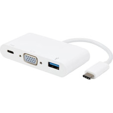 Vivanco adapter USB-C - VGA 3in1, valge (34294)