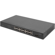Digitus Switch Digitus Digitus 24-portowy przełącznik sieciowy Gigabit, 19-calowy, niezarządzalny, 2 porty Uplink, SFP