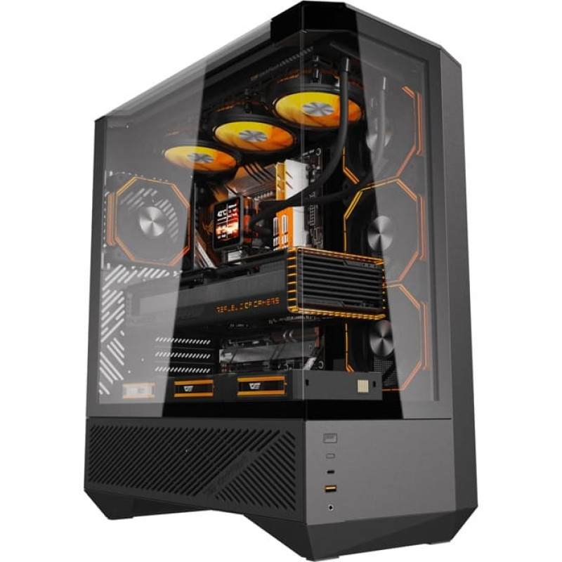 Darkflash DY460 computer case (Black) + 4 ARGB fans