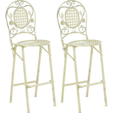 Beliani Zestaw 2 krzeseł barowych ogrodowych BIVIO Składane Metal Jasnozielony