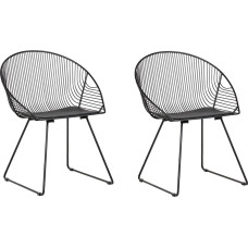 Beliani Zestaw 2 krzeseł do jadalni czarny AURORA
