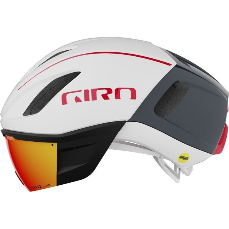 Giro Kask czasowy GIRO VANQUISH MIPS Rozmiar kasku: S(51-55 cm), Wybierz kolor: Matte White Portaro Grey Red