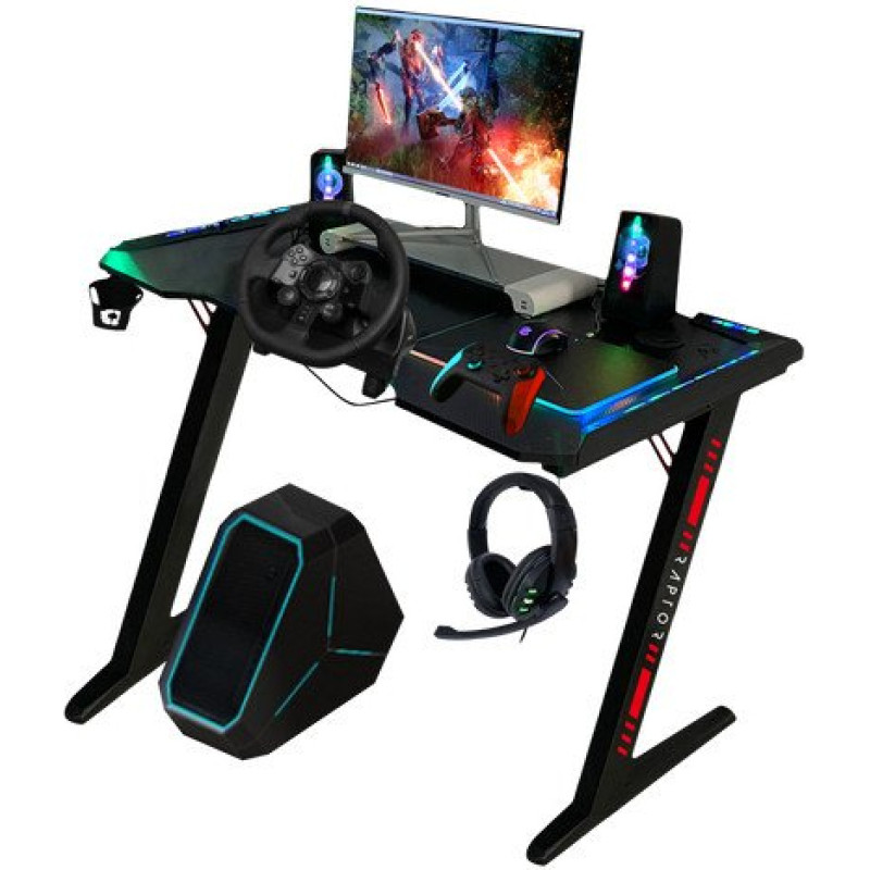 Raptor Gaming -Tisch  GT100 120x60cm RGB  schwarz