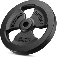 Marbo Sport Standarta čuguna Tri Grips svara plāksne 15 kg ar ø31 mm urbumu - Marbo Sport