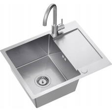 Noname Zlewozmywak QUADRON LUKE 116 zlewozmywak stalowy (60x48x20) z syfonem 1-komorowy z/o + bateria ze stałą wylewką stalowa