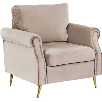 Shumee Fotel welurowy beżowoszary VIETAS