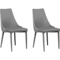 Beliani Zestaw 2 krzeseł do jadalni szary CAMINO