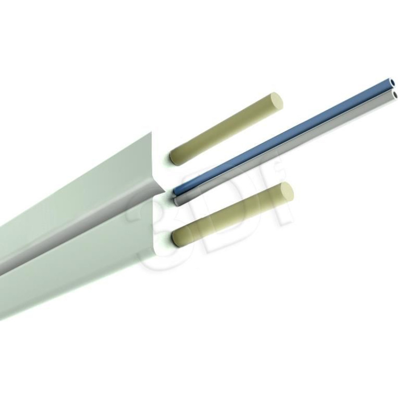 Alantec Kabel światłowodowy FTTH płaski SM 2J 9/125 LSOH Biały 1000m (FOK-W2J-SM-A-B)