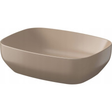Cersanit UMYWALKA NABLATOWA LARGA PROSTOKĄTNA (50X38) BRĄZOWY MAT BOX