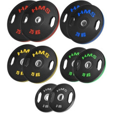 HMS TOG ZESTAW TALERZY OLIMPIJSKICH OGUMOWANYCH 2 x 5 - 25 KG (150 KG) HMS