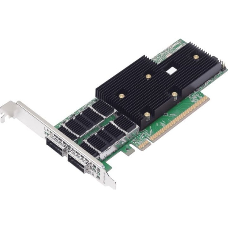 Broadcom Karta sieciowa Broadcom Broadcom P2200G - Netzwerkadapter - PCIe 5.0 x16 Low-Profile - 400 Gigabit QSFP112 x 2