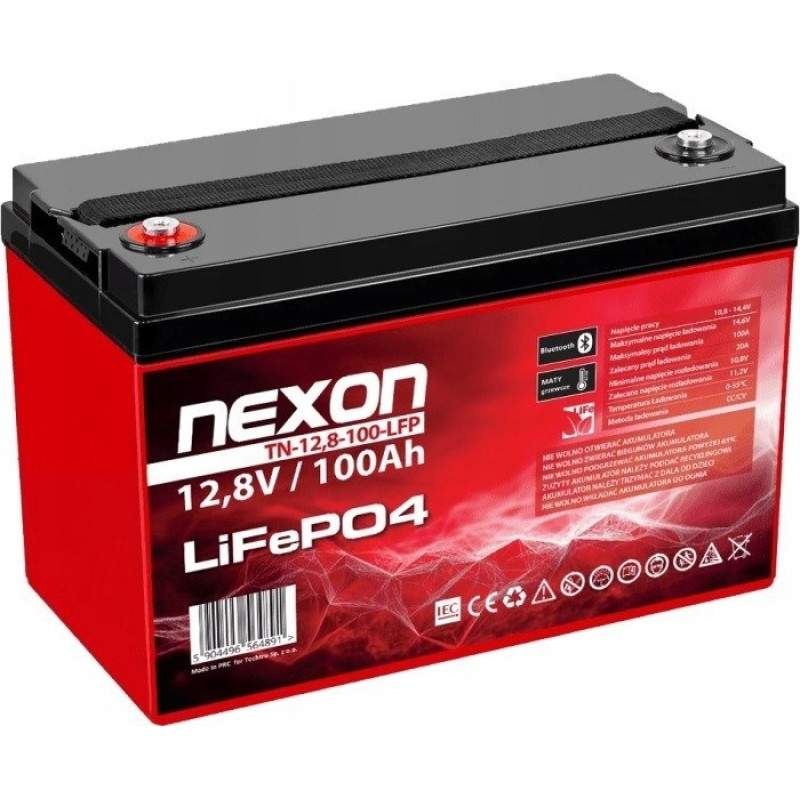 Nexon LIFEPO4 BATTERY 100AH 12.8V, BLUETOOTH (APP) AND HEATING MAT
