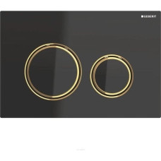 Geberit Przycisk spłukujący Geberit Przycisk uruchamiający Geberit Sigma21, przedni, szkło czarne, pierścienie: mosiądz [1]