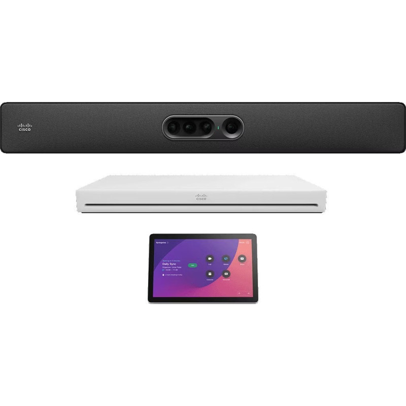 Cisco System przekazu sygnału AV Cisco Cisco Webex Room Kit EQ - Kit fur Videokonferenzen (Cisco Webex Quad Camera, Cisco Webex Codec EQ) - Certified for Microsoft Teams Rooms - Carbon Black