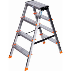 Krause Dopplo double-sided step ladder silver