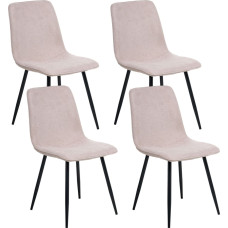 Beliani Zestaw 4 krzeseł do jadalni TUSCOLA Beżowy