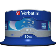 Verbatim BD-R 25GB/1-6x Cakebox (50 Disc) DataLife White Blue Surface 43838