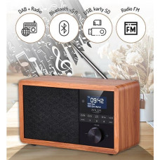 Adler | AD 1184 | Radio DAB+ Bluetooth | Black/Brown | Alarm function