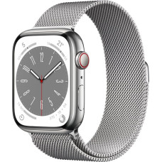 Apple Watch 8 GPS + Cellular 45mm Stainless Steel Milanese Loop, silver (MNKJ3EL/A)