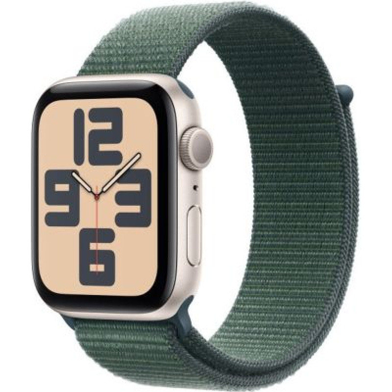 Apple Watch SE (2024) GPS 44mm Starlight Alu Case, Lake Green Sport Loop EU MXEW3