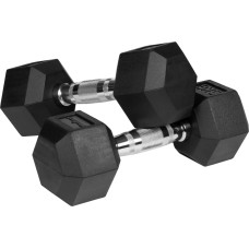 Rebel Active Ar gumiju pārklātas čuguna hanteles HEX 2x6 kg REBEL ACTIVE