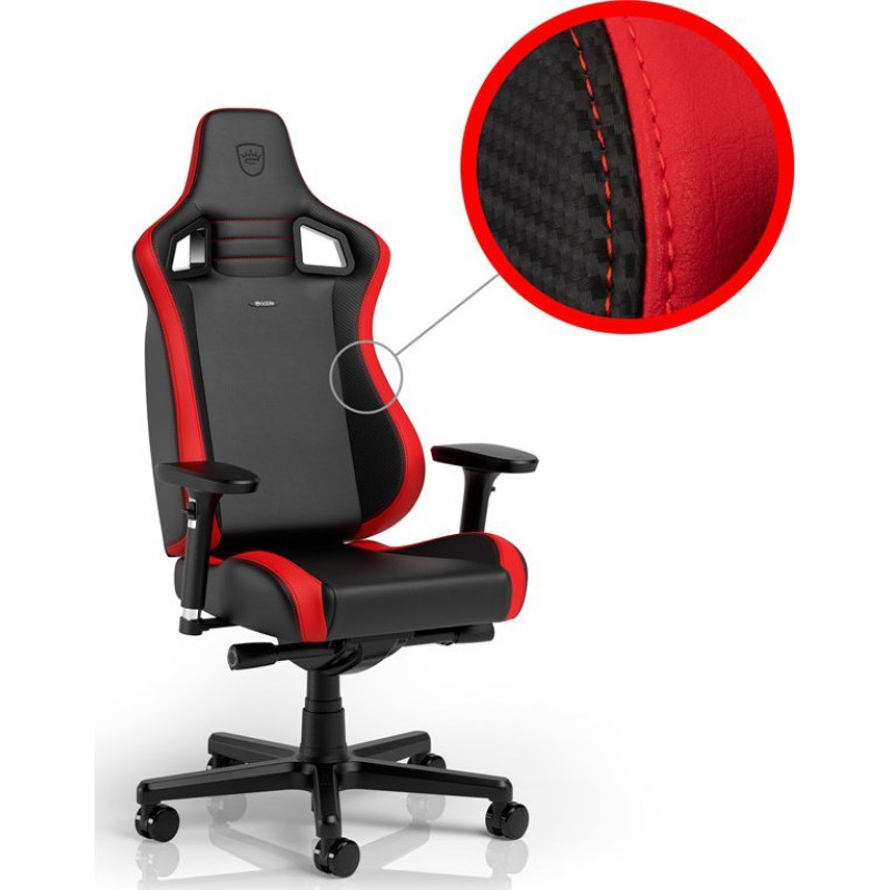 Noblechairs Fotel Noblechairs EPIC Compact - czarny/karbon/czerwony (GAGC-241)