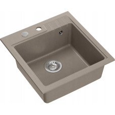 Steiner PETER 110 GraniteQ zlewozmywak granitowy soft taupe 1-komorowy z/o (50x52x20) z syfonem i zaślepką
