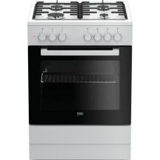 Beko FSE62120DW cooker Freestanding cooker Gas Black, White A