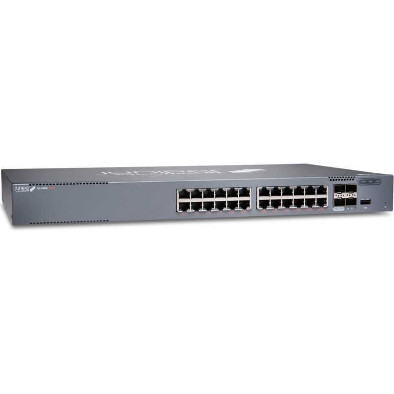 Noname Juniper EX4000-24P łącza sieciowe Zarządzany L2/L3 Gigabit Ethernet (10/100/1000) Obsługa PoE 1U Szary