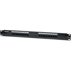 Intellinet Patch Panel, Cat6, UTP, 16-Port, 1U, Black