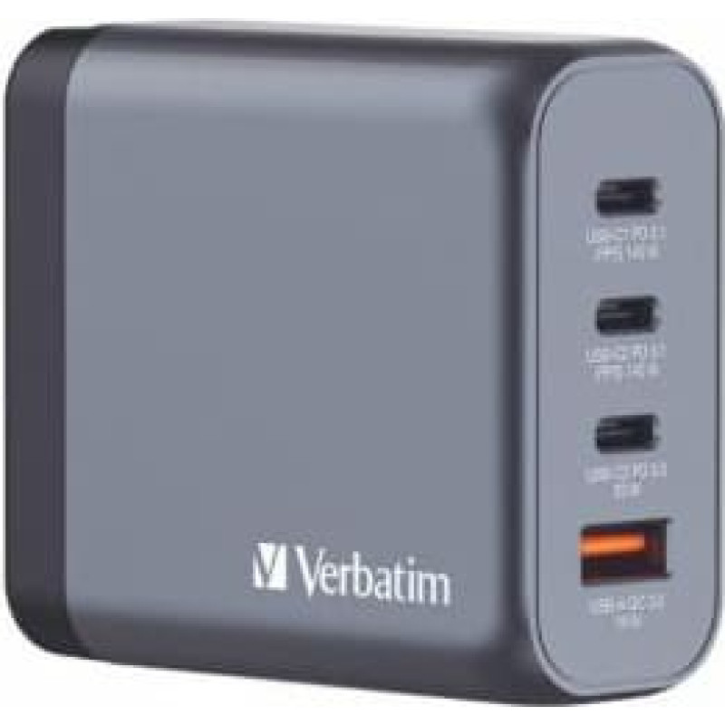 Verbatim GNC-140 GaN 140W 3xUSB-C PD, 1xUSB-A QC 3.0