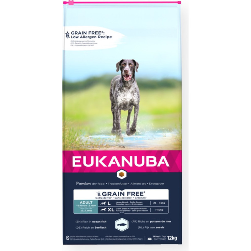 Eukanuba Grain Free Large Breed - dry dog food - 12 kg