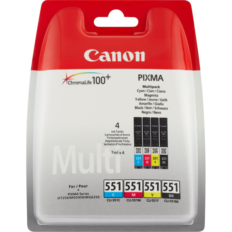 Canon CLI-551 BK/C/M/Y Ink Cartridge Multipack