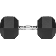 Rebel Active Gumijas pārklājuma čuguna hantele HEX 22,5 kg REBEL ACTIVE
