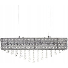 Beliani Lampa wisząca Beliani Żyrandol metalowy 4-punktowy srebrny BELELLE