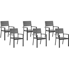 Shumee Zestaw 6 krzeseł ogrodowych szary COMO