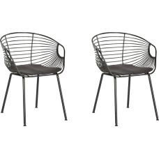 Beliani Zestaw 2 krzeseł do jadalni czarny HOBACK