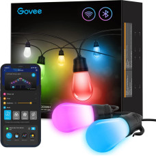 Govee H7020 RGBIC Smart Outdoor String Lights | Oświetlenie LED | Zewnętrzne, RGBICWW, 2.4GHz Wi-Fi, Bluetooth