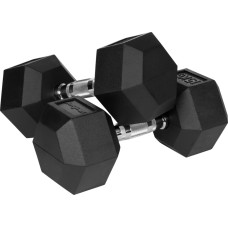 Rebel Active Ar gumiju pārklātas čuguna hanteles HEX 2x15 kg REBEL ACTIVE
