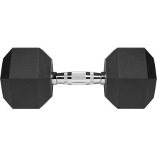 Rebel Active Gumijas pārklājuma čuguna hantele HEX 20 kg REBEL ACTIVE
