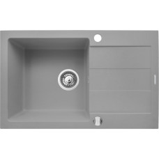 Pyramis Zlew. SPARTA PLUS (78x48) szary beton + Bateria LUNGO