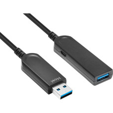 Microconnect Kabel USB MicroConnect USB-A - USB-A 25 m Czarny (Premium Optic fiber USB 25m,)