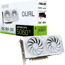 Asus Karta graficzna Asus Dual GeForce RTX 5060 Ti White OC 8GB GDDR7 DLSS4 (DUAL-RTX5060TI-O8G-WHITE)